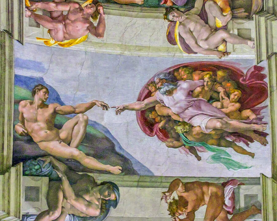 Creation of Adam by Michelangelo in the Sistine Chapel