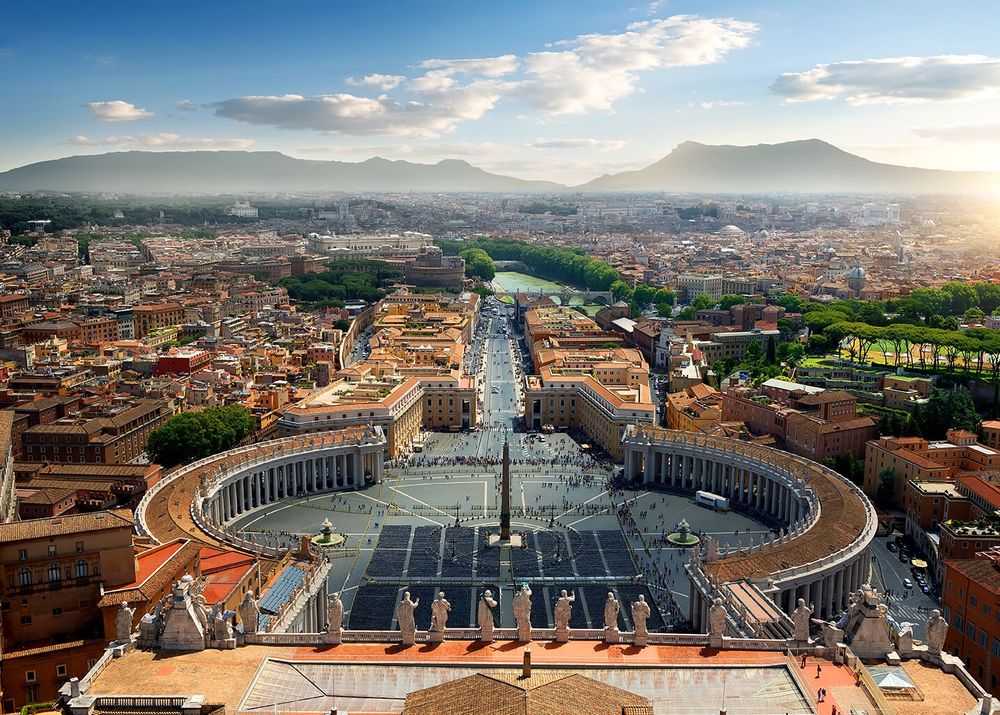 View across St Peter's Square from the top of St Peter's Dome, the destination at the end of the three-stage climb