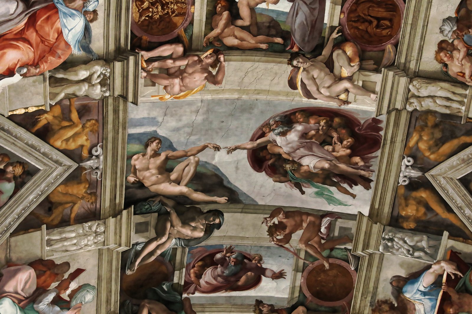 Michelangelo's Creation of Adam on the Sistine Chapel ceiling