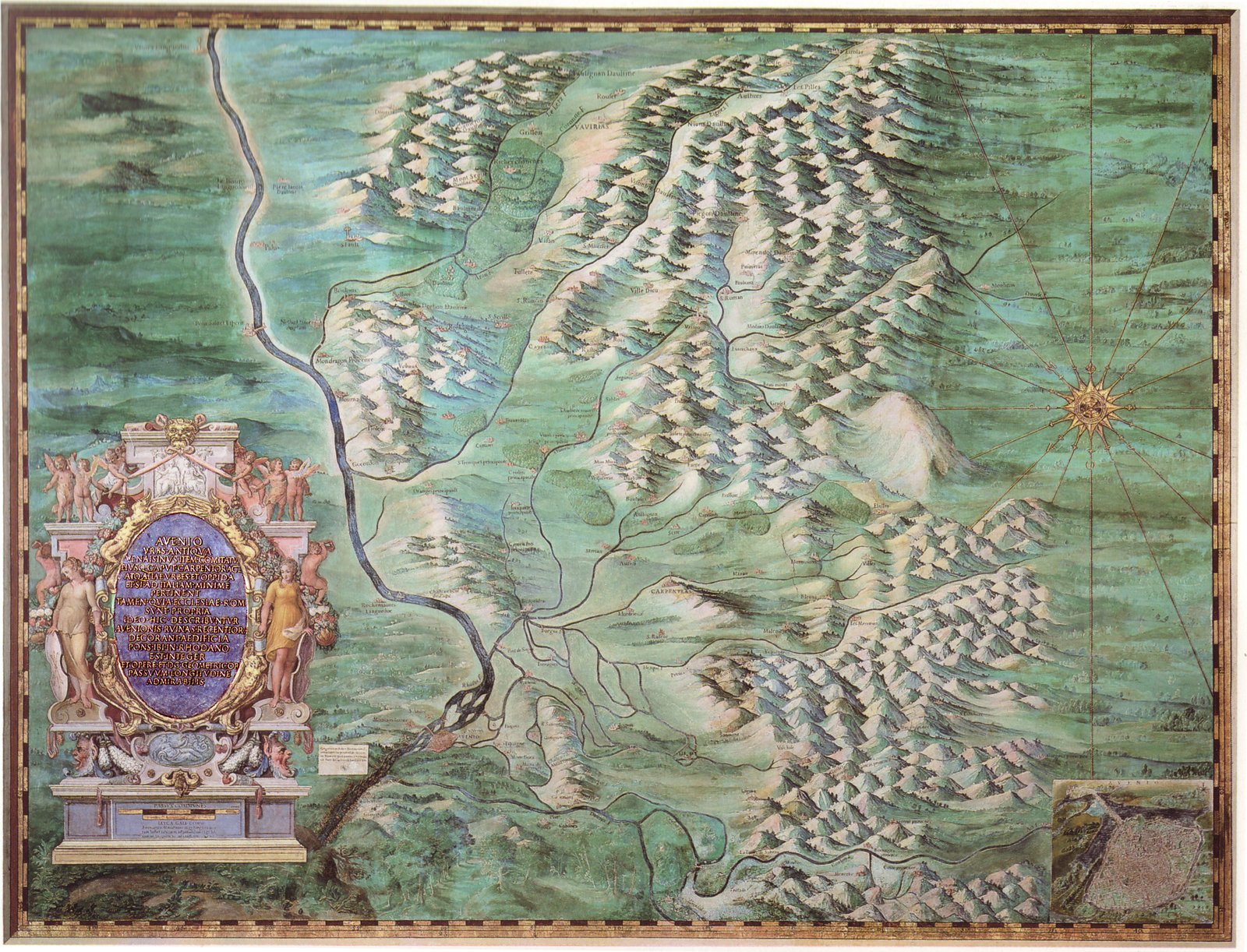 Ignazio Danti's map of the Comtat Venaissin — one of the 40 antique panels in the Vatican's Gallery of Maps