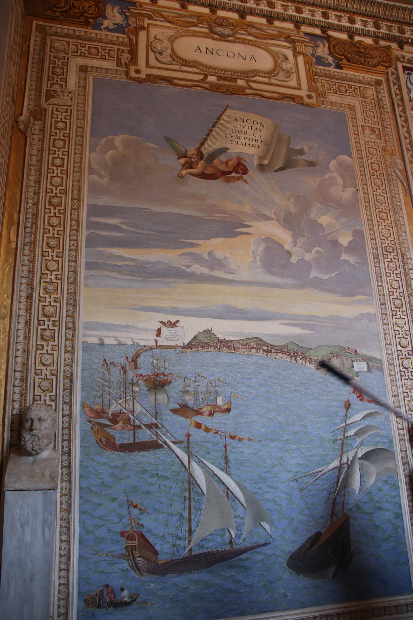 Ignazio Danti's View of Ancona — a city vignette from one of the 40 antique maps in the Vatican's Gallery of Maps