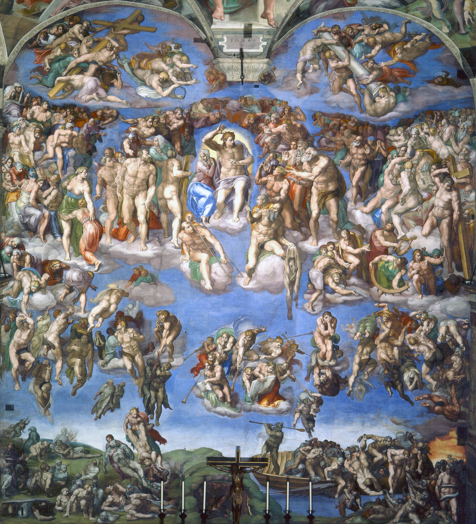 Michelangelo's Last Judgement on the Sistine Chapel altar wall