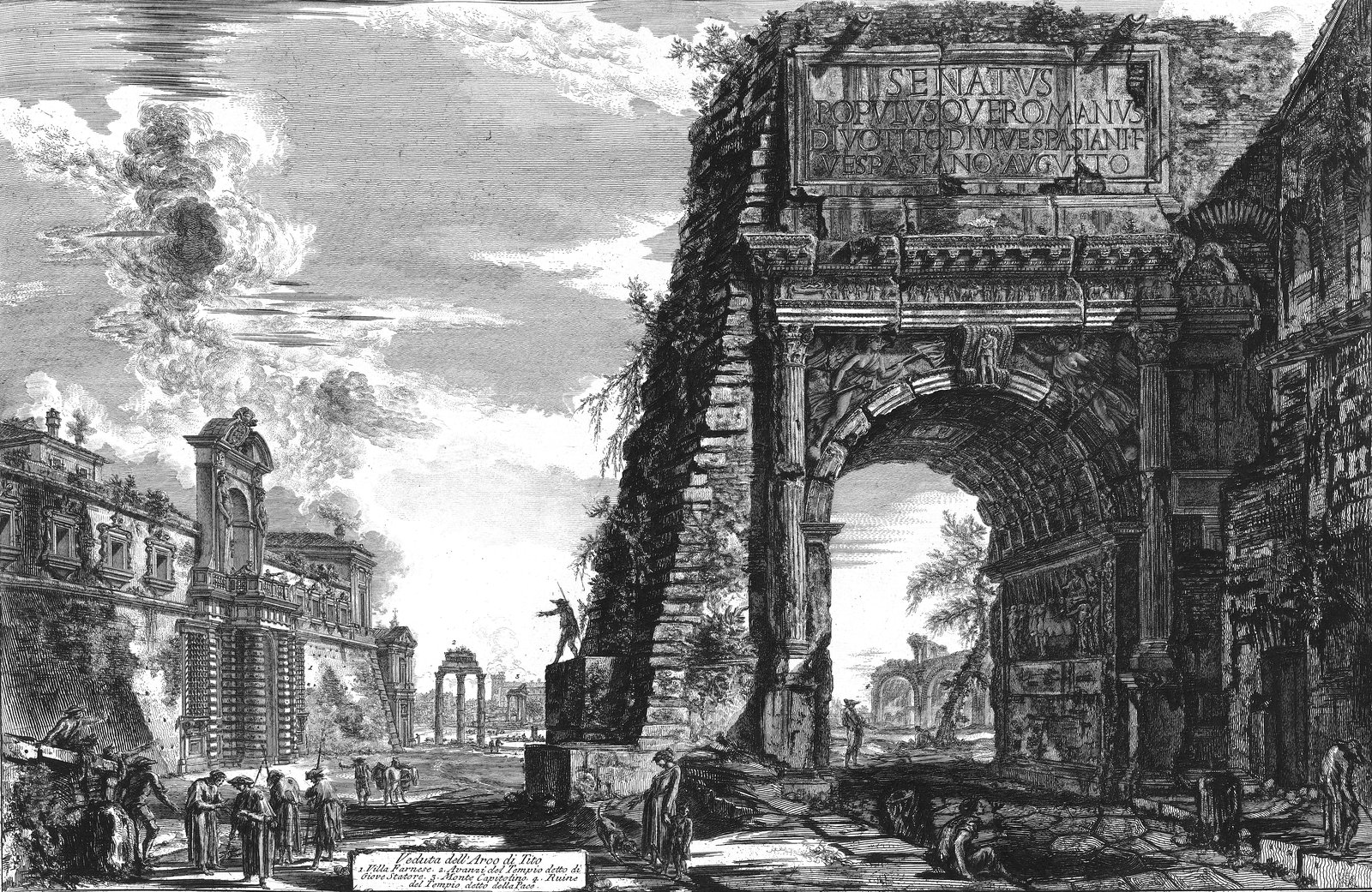 18th-century Piranesi print of the Arch of Titus in Rome